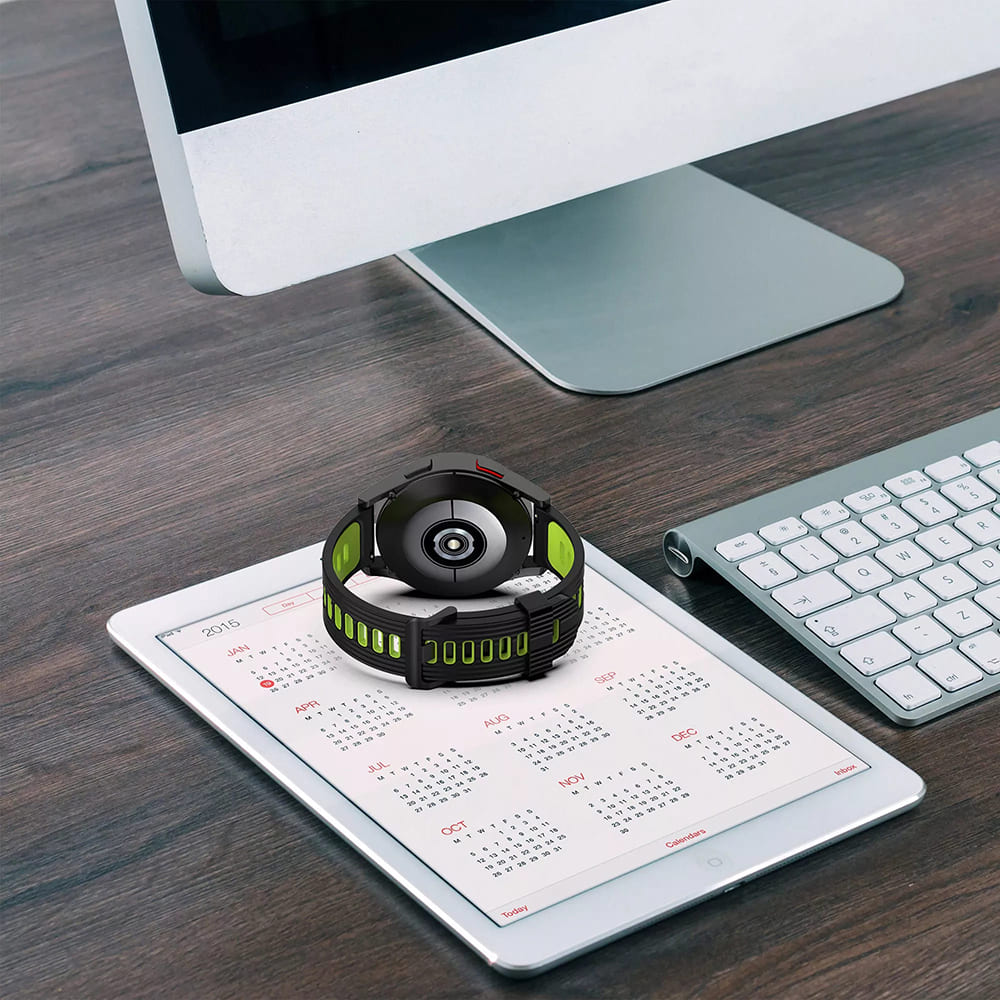 Techsuit W002 -ranneke Huawei Watch / Xiaomi Watch Series, 22mm, Musta