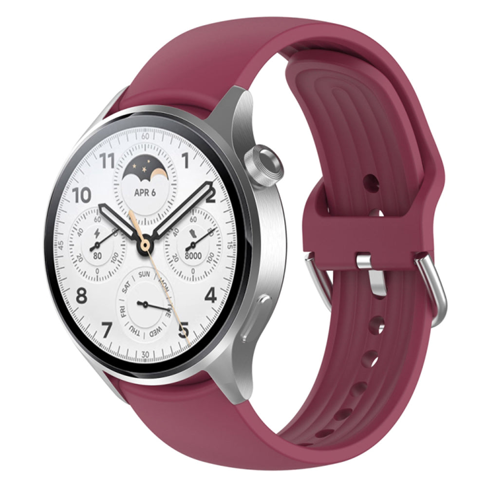 Techsuit W003 -ranneke Huawei Watch / Xiaomi Watch Series, 22mm, Tummanpunainen
