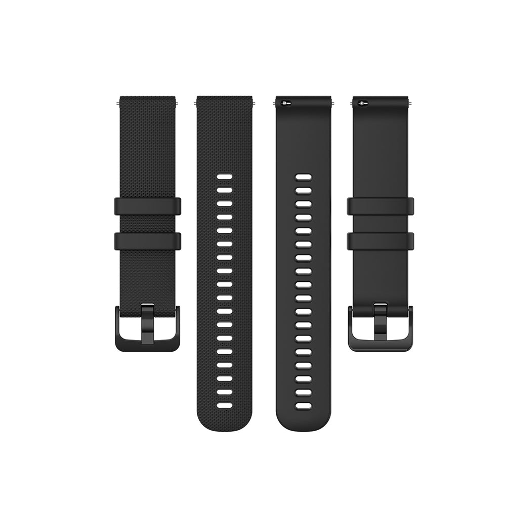 Techsuit W006 -ranneke Samsung Galaxy Watchille / Huawei Watch -sarjalle, 20mm, Musta