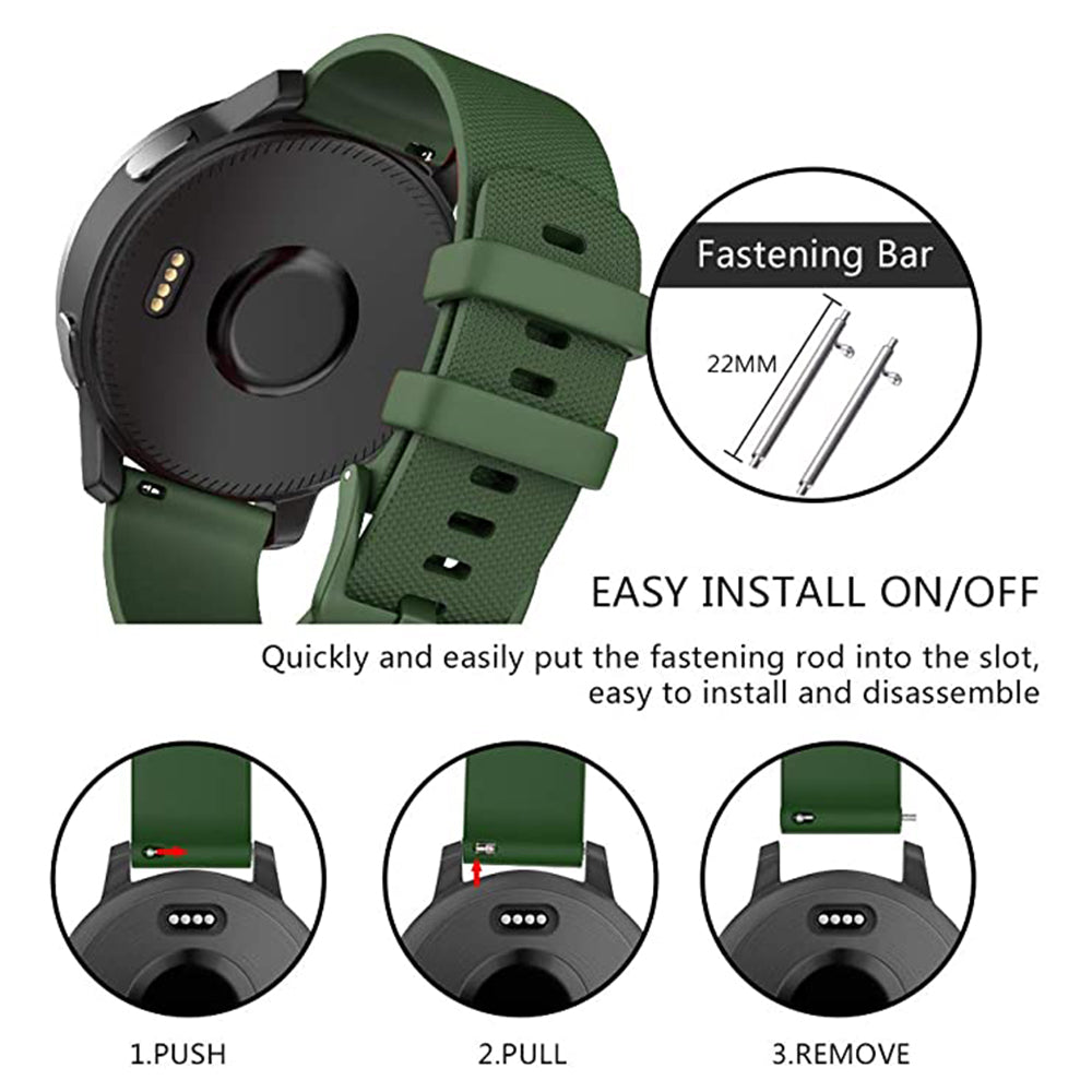 Techsuit W006 -ranneke Samsung Galaxy Watch / Huawei Watch Series, 20mm, Vihreä.