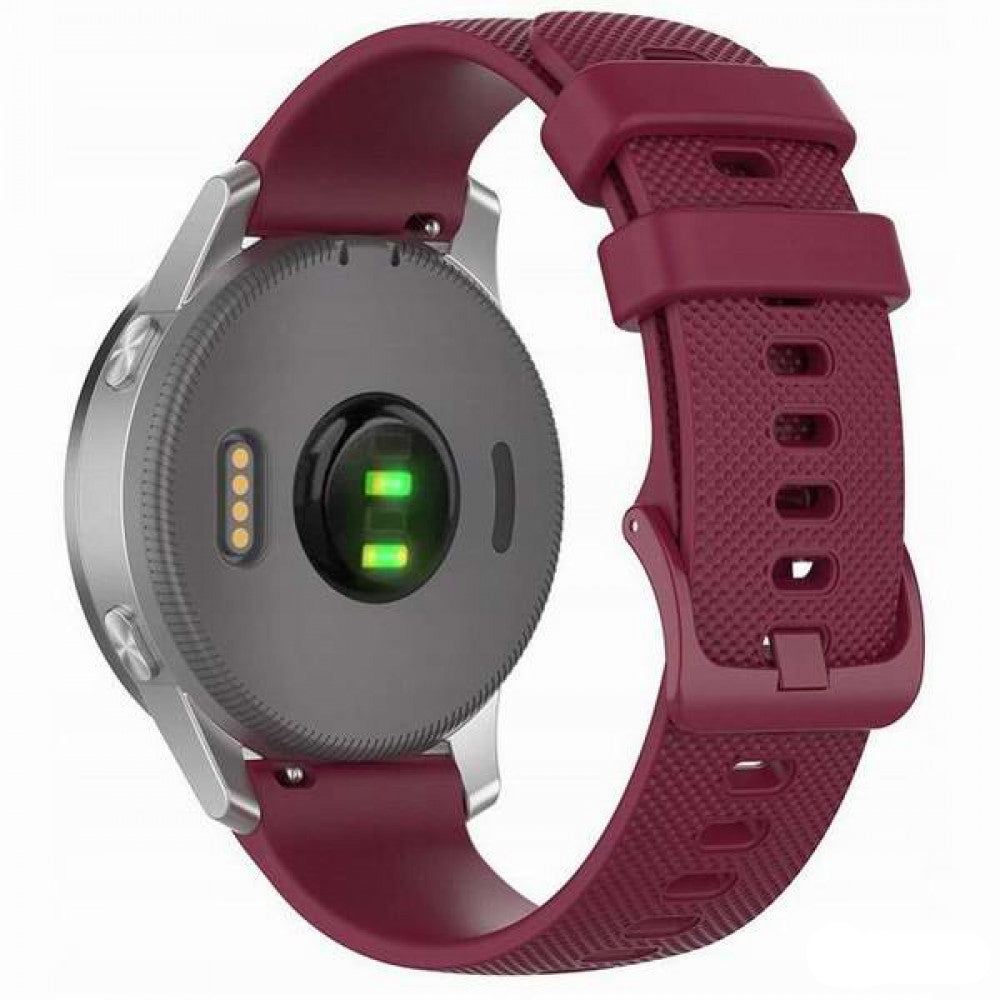 Techsuit W006 -ranneke Samsung Galaxy Watch / Huawei Watch Series, 20mm, Kirsikanpunainen