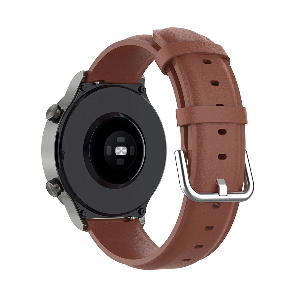 Techsuit W007PU -ranneke Samsung Galaxy Watch / Huawei Watch Series, Ruskea