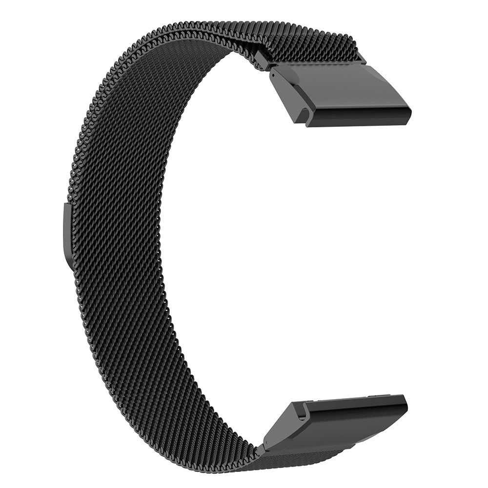 Techsuit W009 -ranneke Garmin Watch Fenix / Forerunner -sarjoille, 22mm, Musta