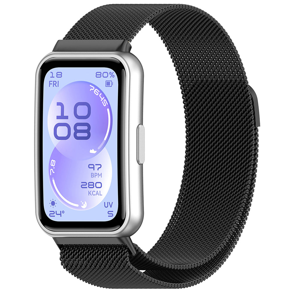 Techsuit W009 -ranneke Huawei Band 11 / 11 Pro:lle, Musta
