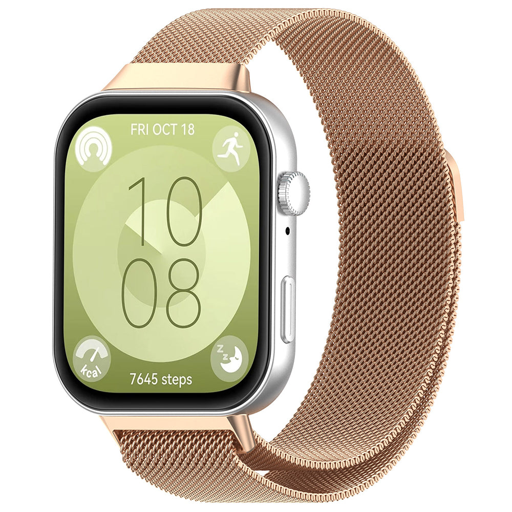 Techsuit W009 -ranneke Huawei Watch Fit 4 Pro / Fit 4 / Fit 3, Kultainen Vaaleanpunainen