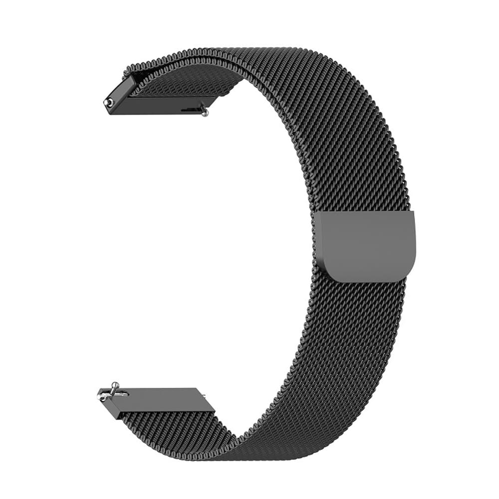 Techsuit W009 -ranneke Samsung Galaxy Watchille / Huawei Watch -sarjalle, 20mm, Musta