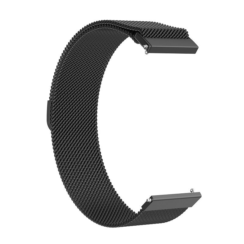 Techsuit W009 -ranneke Samsung Galaxy Watchille / Huawei Watch -sarjalle, 20mm, Musta
