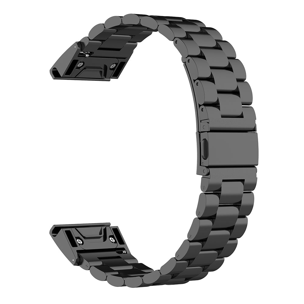 Techsuit W010 -ranneke Garmin Watch Fenix Series -kelloille, 26mm, Musta