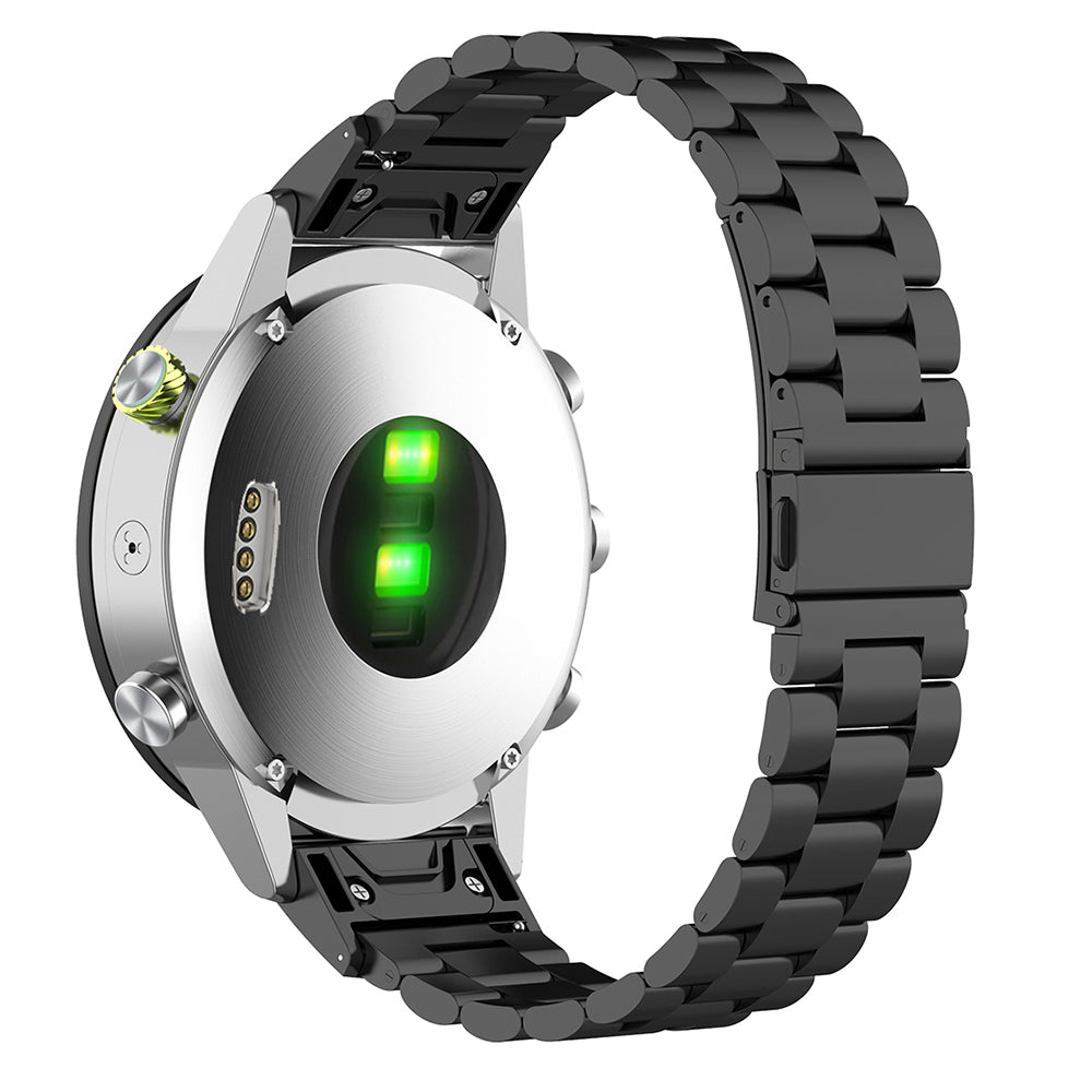 Techsuit W010 -ranneke Garmin Watch Fenix Series -kelloille, 26mm, Musta
