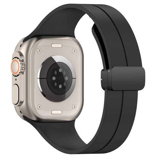 Techsuit W011 -ranneke Apple Watch 42mm / 41mm / 40mm / 38mm -sarjoille, Musta