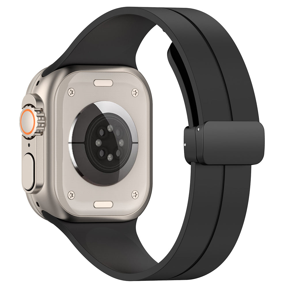 Techsuit W011 -ranneke Apple Watch 49mm / 46mm / 45mm / 44mm / 42mm -sarjoille, Musta