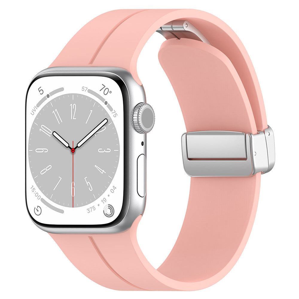 Techsuit W011 -ranneke Apple Watch 49mm / 46mm / 45mm / 44mm / 42mm -sarjoille, Pinkki