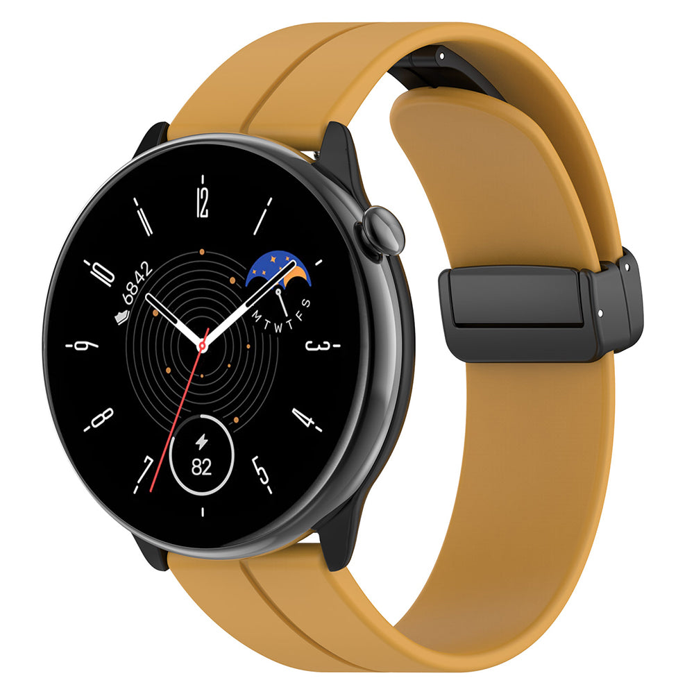 Techsuit W011 -ranneke Huawei Watch / Garmin Watch Series -kelloille, 18mm, Keltainen.
