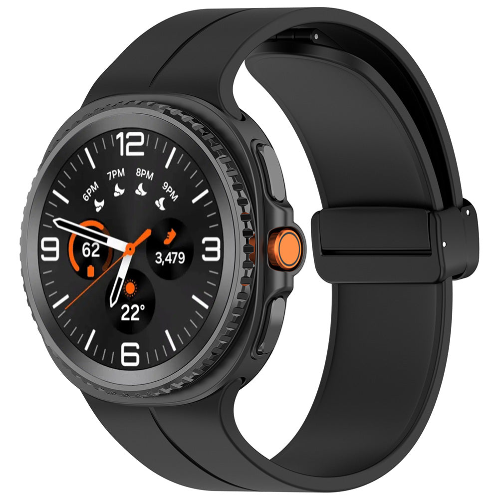 Techsuit W011 -ranneke Samsung Galaxy Watch8 / Watch8 Classic Series -kelloille, Musta