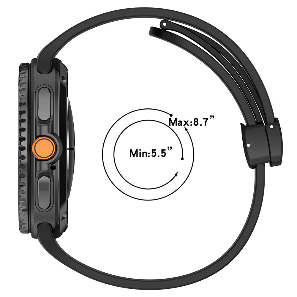 Techsuit W011 -ranneke Samsung Galaxy Watch8 / Watch8 Classic Series -kelloille, Musta