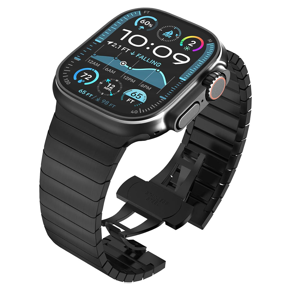 Techsuit W012 -ranneke Apple Watch 42mm / 41mm / 40mm / 38mm -sarjalle, Musta