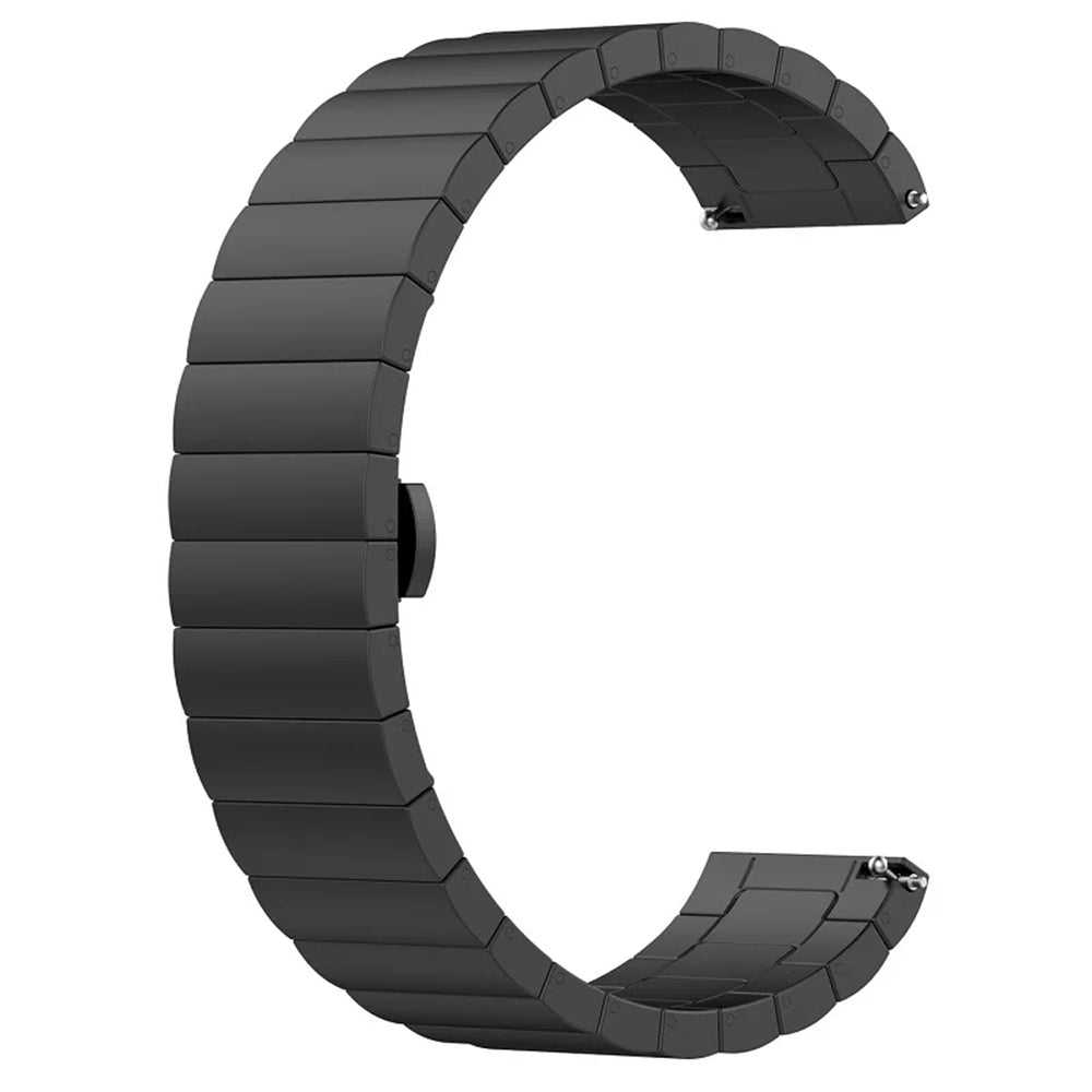 Techsuit W012 -ranneke Samsung Galaxy Watchille / Huawei Watch -sarjalle, 20mm, Musta