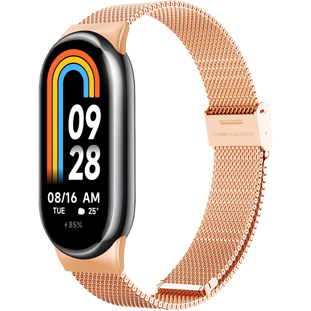 Techsuit W022 -ranneke Xiaomi Smart Band 9 / 8, 15mm, ruusukulta