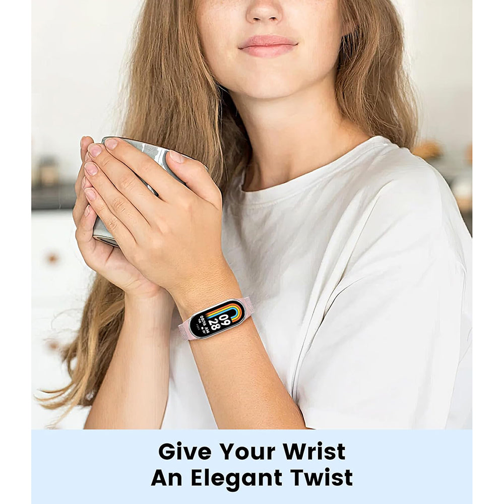 Techsuit W022 -ranneke Xiaomi Smart Band 9 / 8, 15mm, ruusukulta