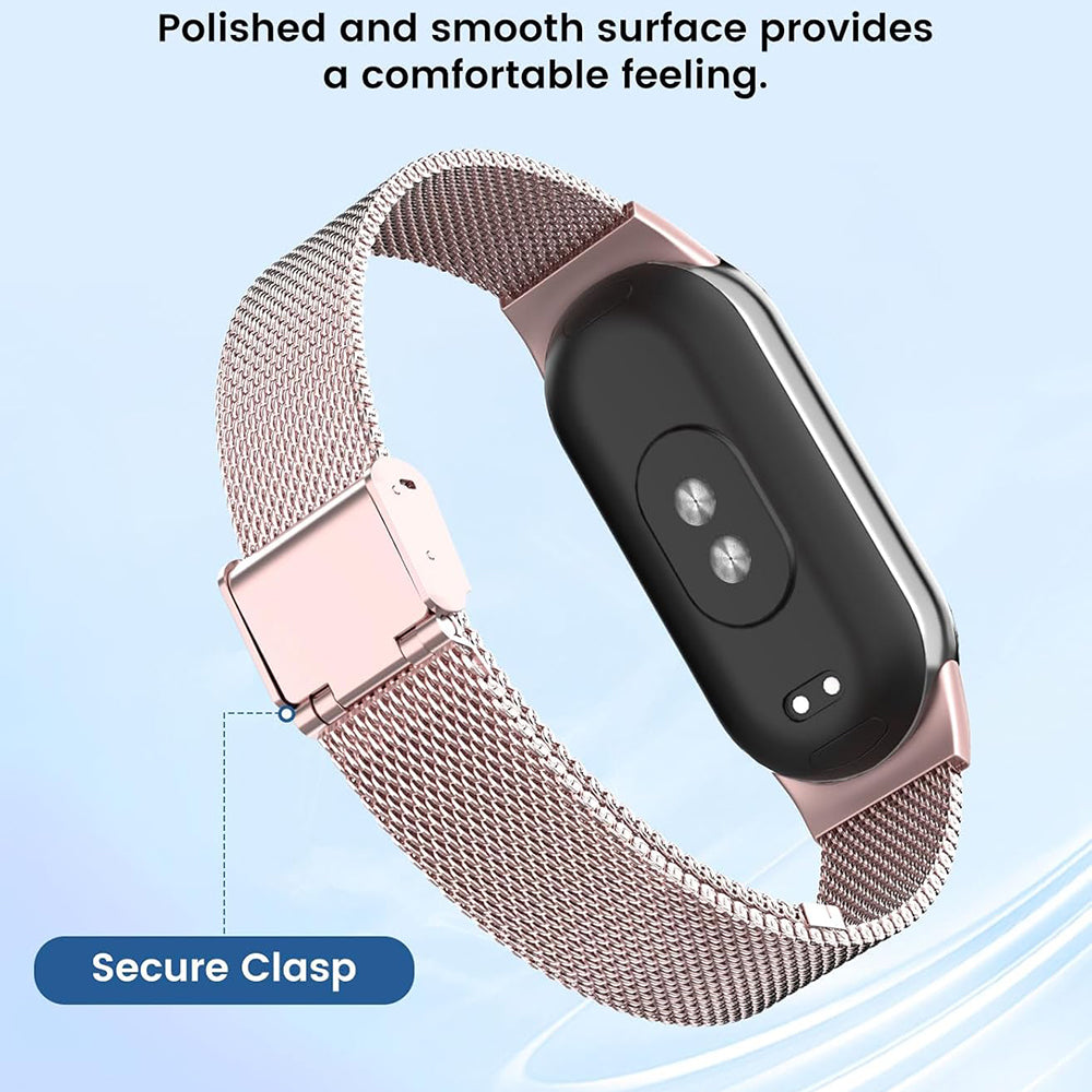 Techsuit W022 -ranneke Xiaomi Smart Band 9 / 8, 15mm, ruusukulta