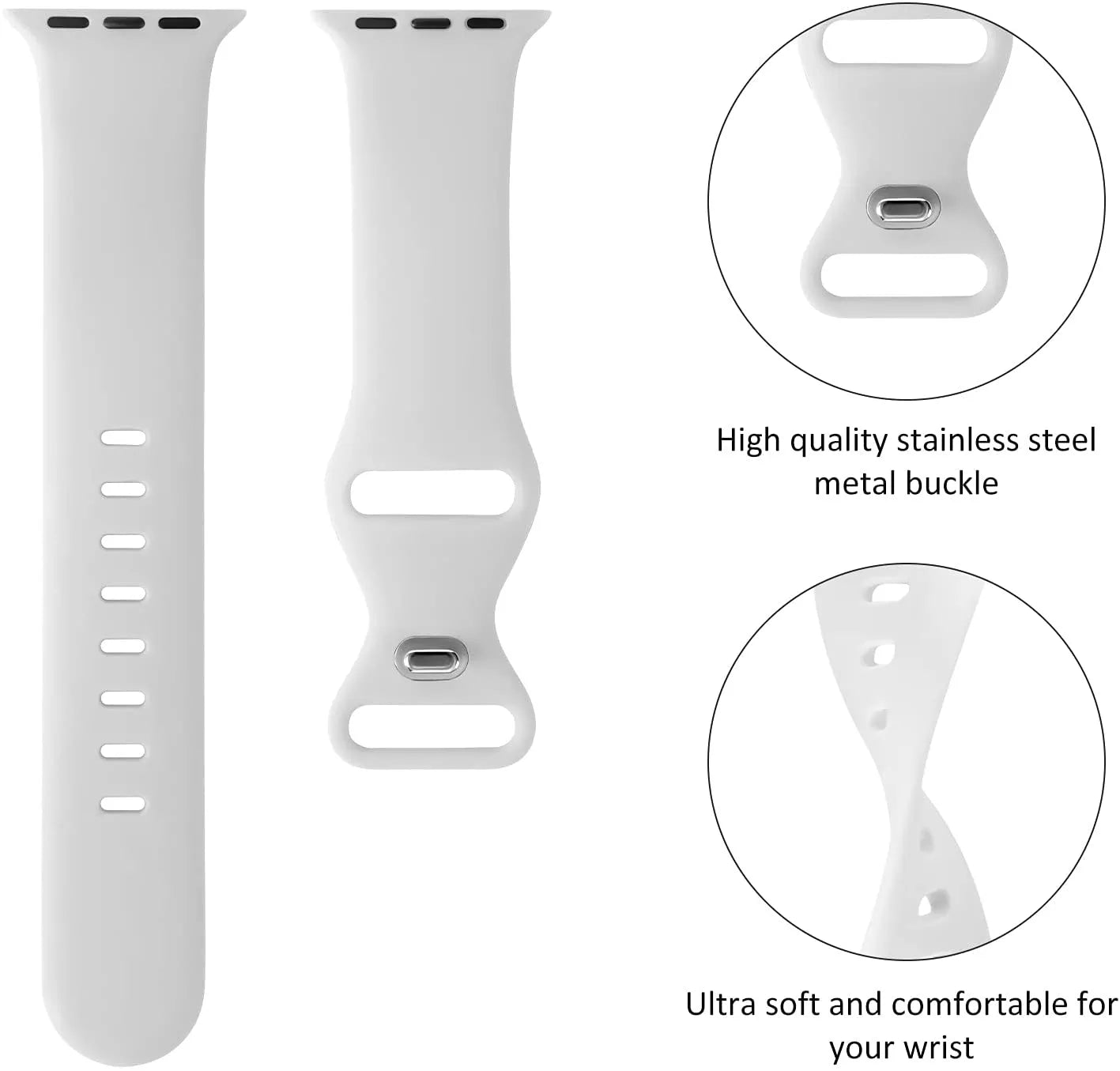 Techsuit W031 -ranneke Apple Watch 42mm / 41mm / 40mm / 38mm -sarjoille, Harmaa