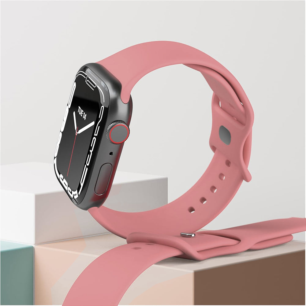 Techsuit W031 -ranneke Apple Watch 42mm / 41mm / 40mm / 38mm -sarjalle, Pinkki