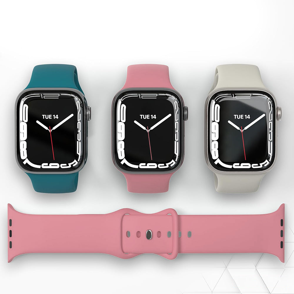 Techsuit W031 -ranneke Apple Watch 42mm / 41mm / 40mm / 38mm -sarjalle, Pinkki