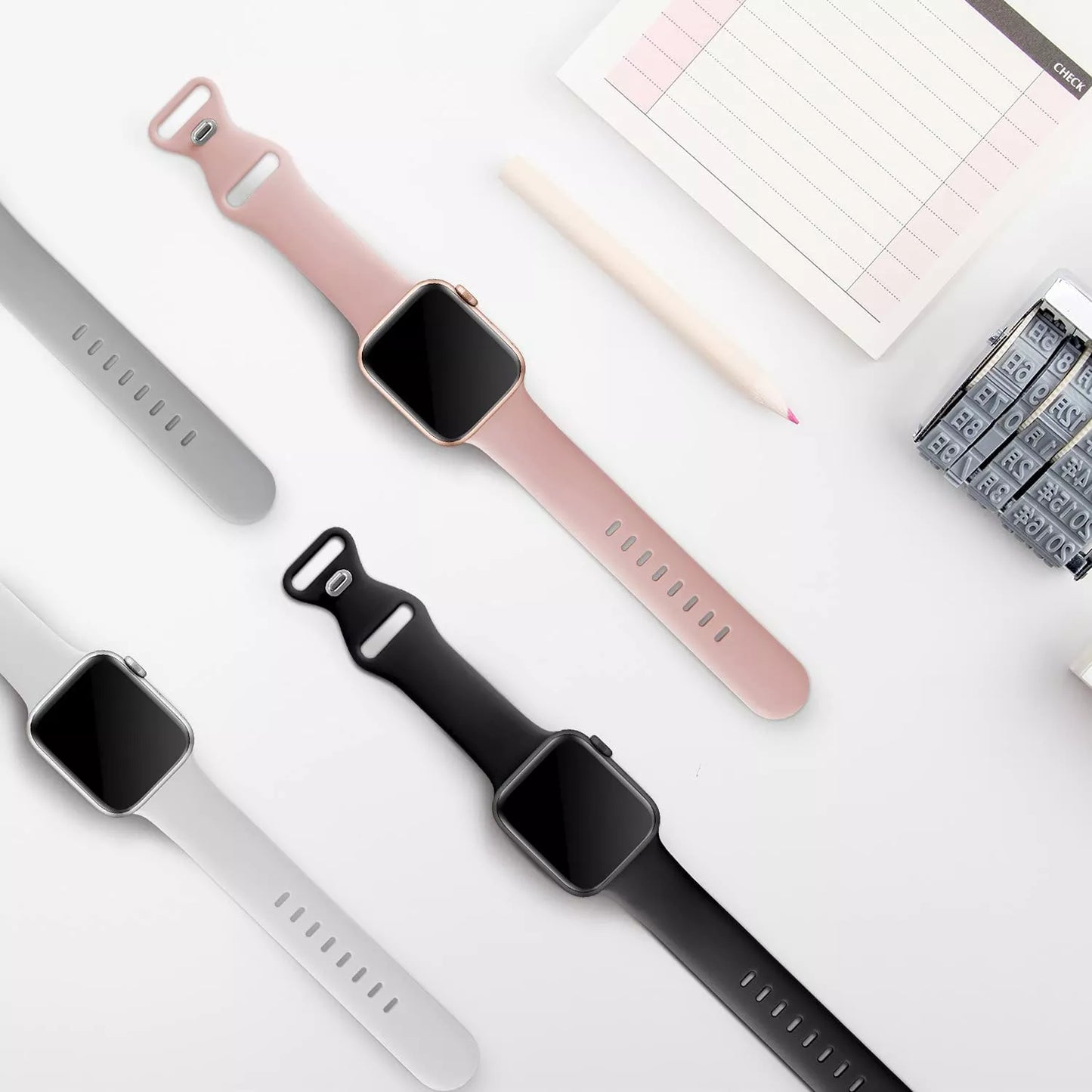 Techsuit W031 -ranneke Apple Watch 49mm / 46mm / 45mm / 44mm / 42mm -sarjoille, Harmaa
