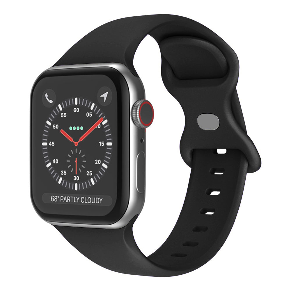 Techsuit W031 -ranneke Apple Watch 49mm / 46mm / 45mm / 44mm / 42mm -sarjalle, Musta