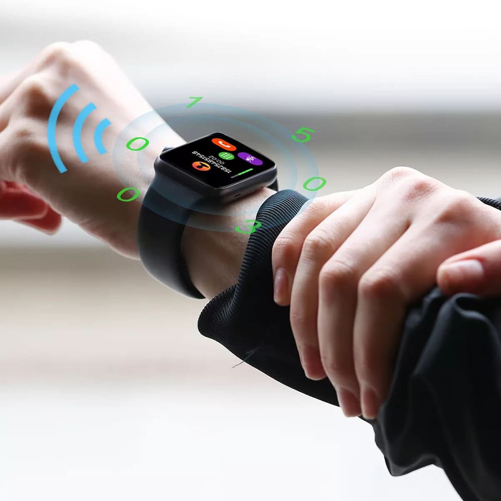 Techsuit W031 -ranneke Apple Watch 49mm / 46mm / 45mm / 44mm / 42mm -sarjalle, Musta