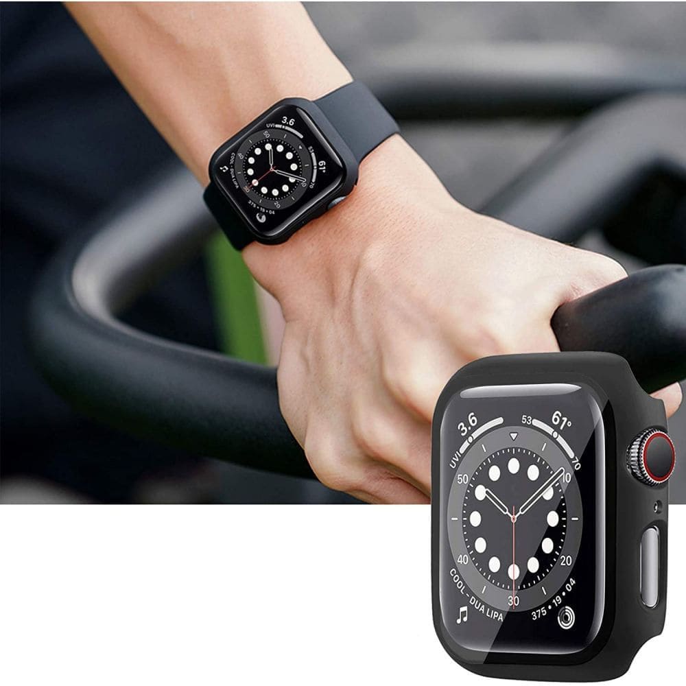 Techsuit W031 -ranneke Apple Watch 49mm / 46mm / 45mm / 44mm / 42mm -sarjalle, Musta