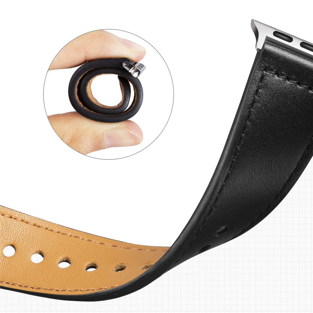 Techsuit W033 -ranneke Apple Watch 42mm / 41mm / 40mm / 38mm -sarjalle, Musta
