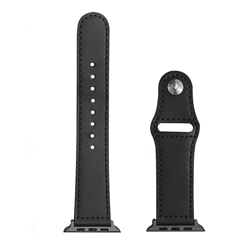 Techsuit W033 -ranneke Apple Watch 49mm / 46mm / 45mm / 44mm / 42mm -sarjoille, Musta