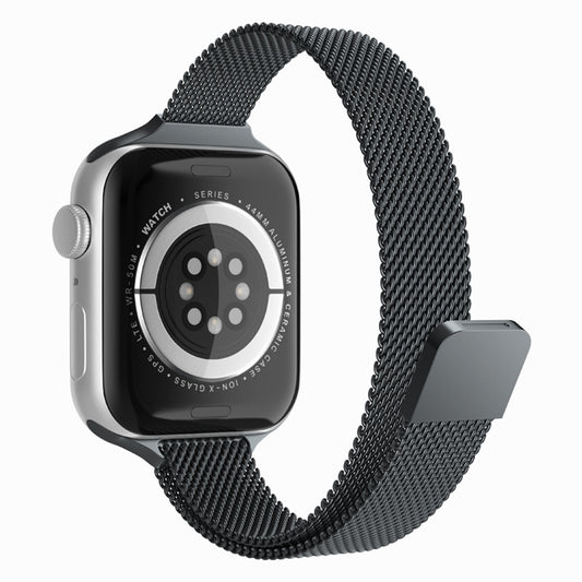Techsuit W034 -ranneke Apple Watch 49mm / 46mm / 45mm / 44mm / 42mm -sarjoille, Musta