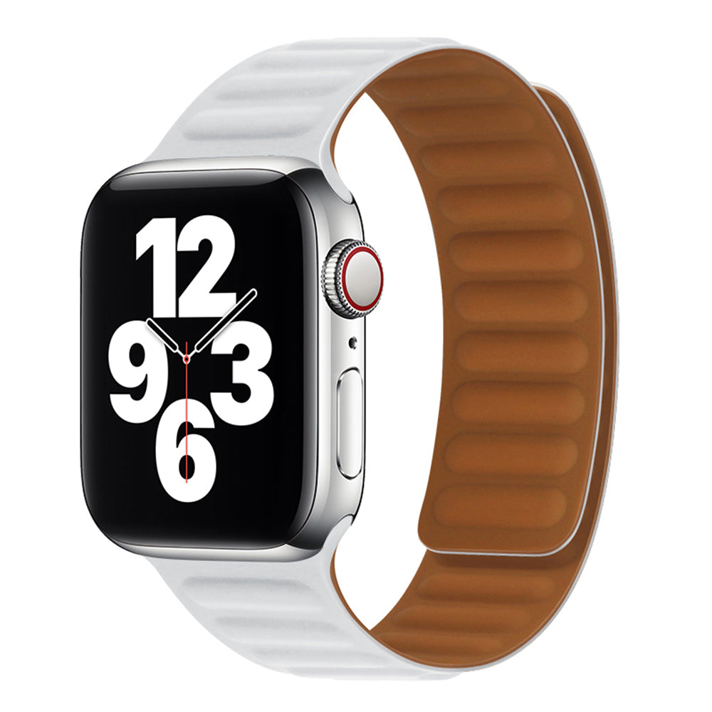 Techsuit W035 -ranneke Apple Watch 49mm / 46mm / 45mm / 44mm / 42mm -sarjoille, Valkoinen