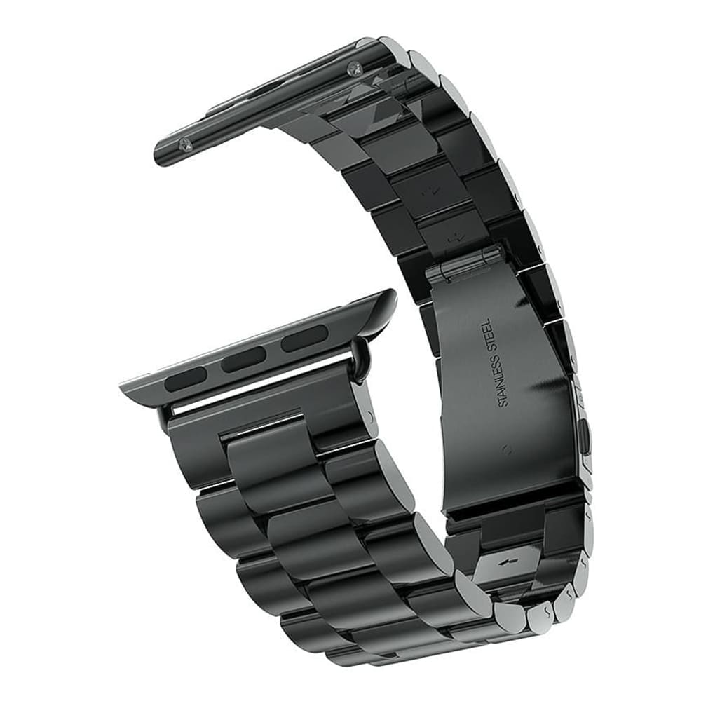 Techsuit W036 -ranneke Apple Watch 49mm / 46mm / 45mm / 44mm / 42mm -sarjoille, Musta