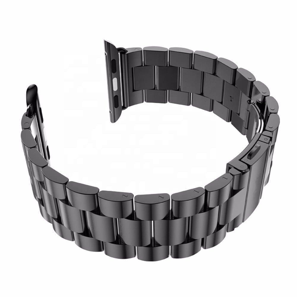 Techsuit W036 -ranneke Apple Watch 49mm / 46mm / 45mm / 44mm / 42mm -sarjoille, Musta