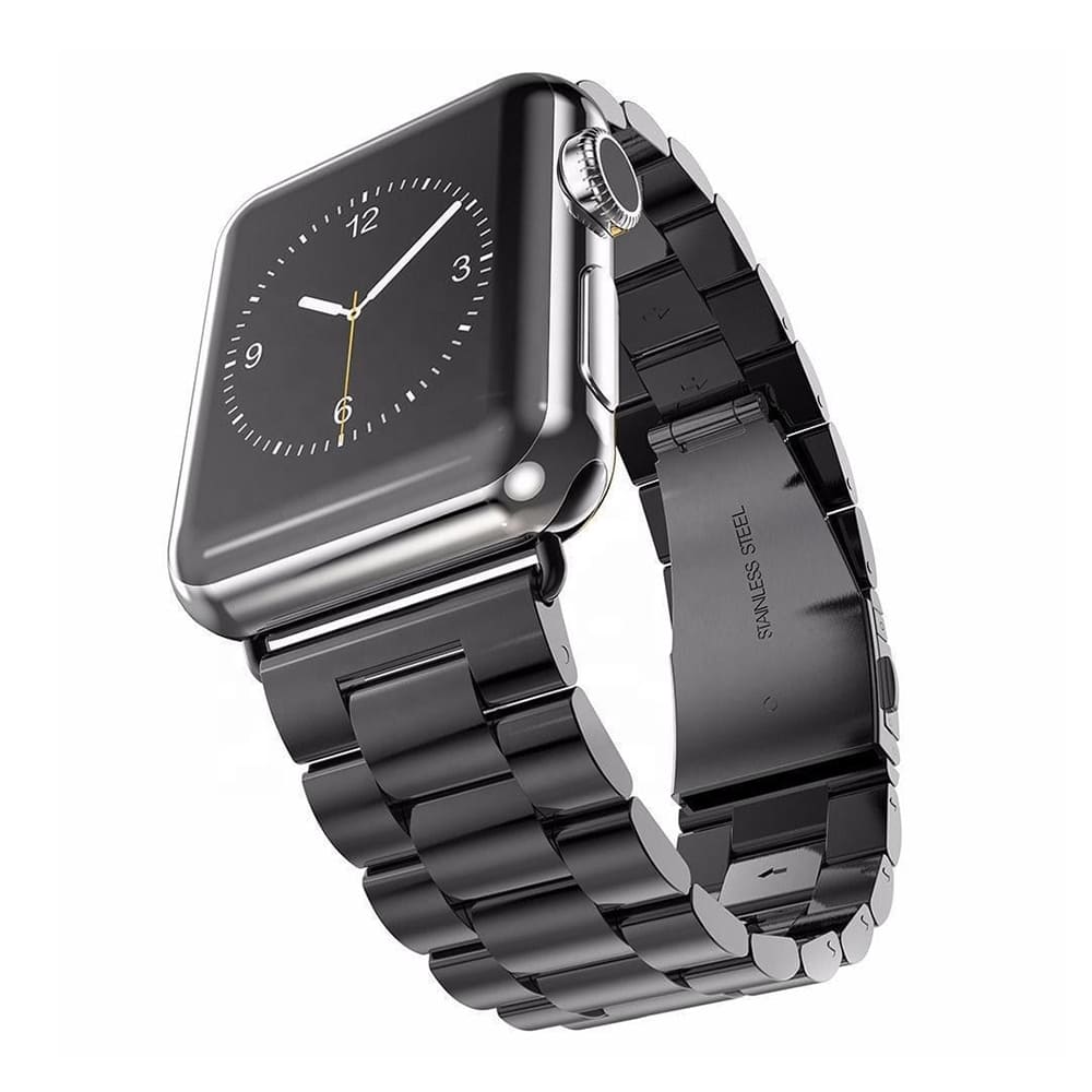 Techsuit W036 -ranneke Apple Watch 49mm / 46mm / 45mm / 44mm / 42mm -sarjoille, Musta