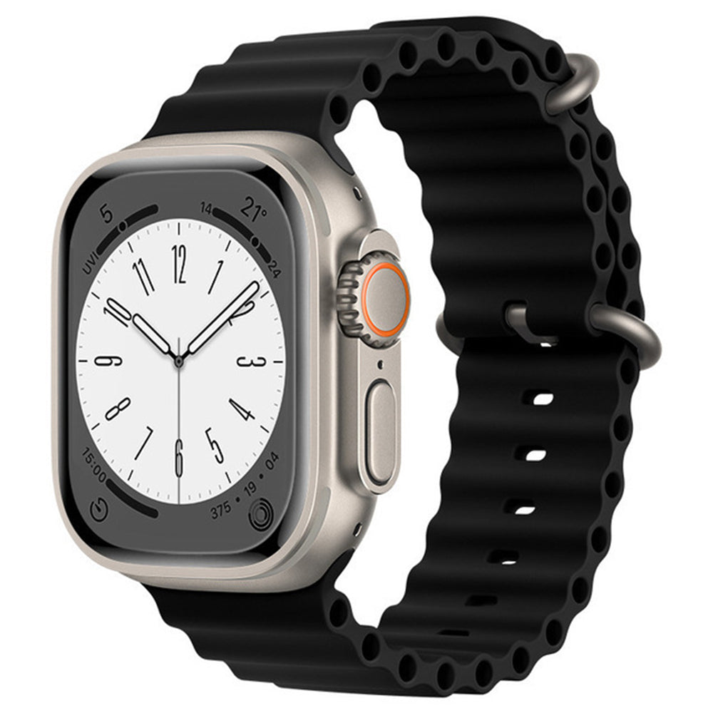 Techsuit W038 -ranneke Apple Watch 42mm / 41mm / 40mm / 38mm -sarjalle, Musta