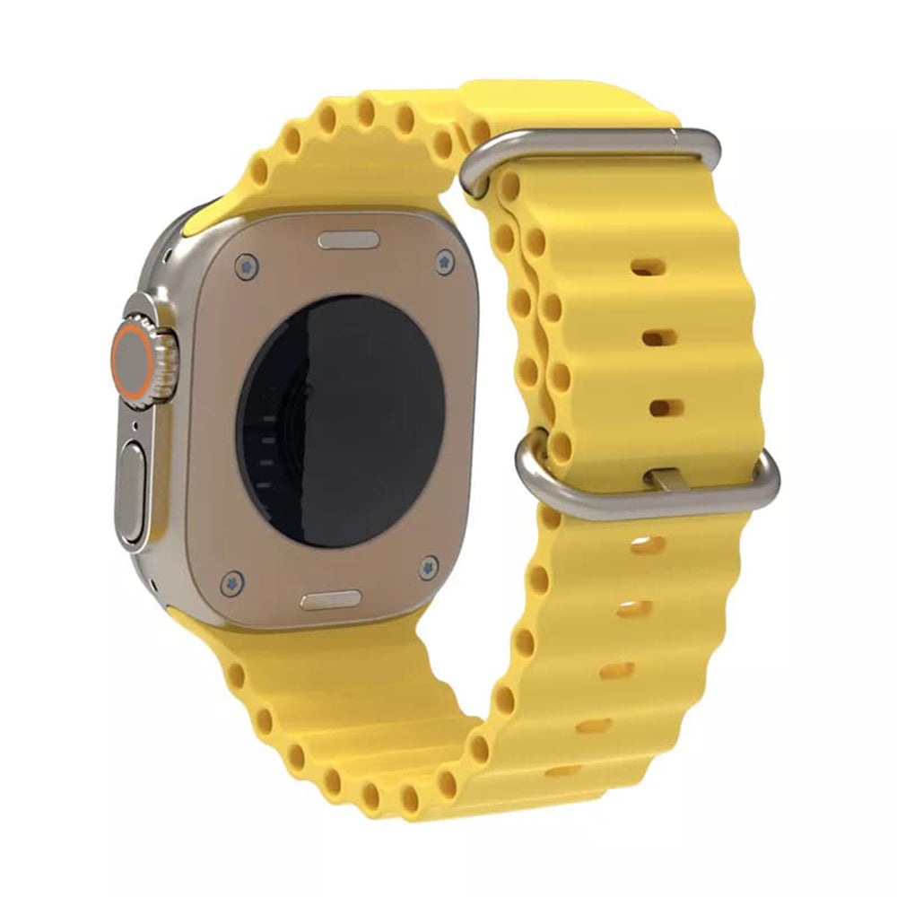 Techsuit W038 -ranneke Apple Watch 49mm / 46mm / 45mm / 44mm / 42mm -sarjoille, Keltainen