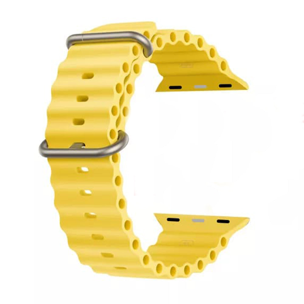 Techsuit W038 -ranneke Apple Watch 49mm / 46mm / 45mm / 44mm / 42mm -sarjoille, Keltainen