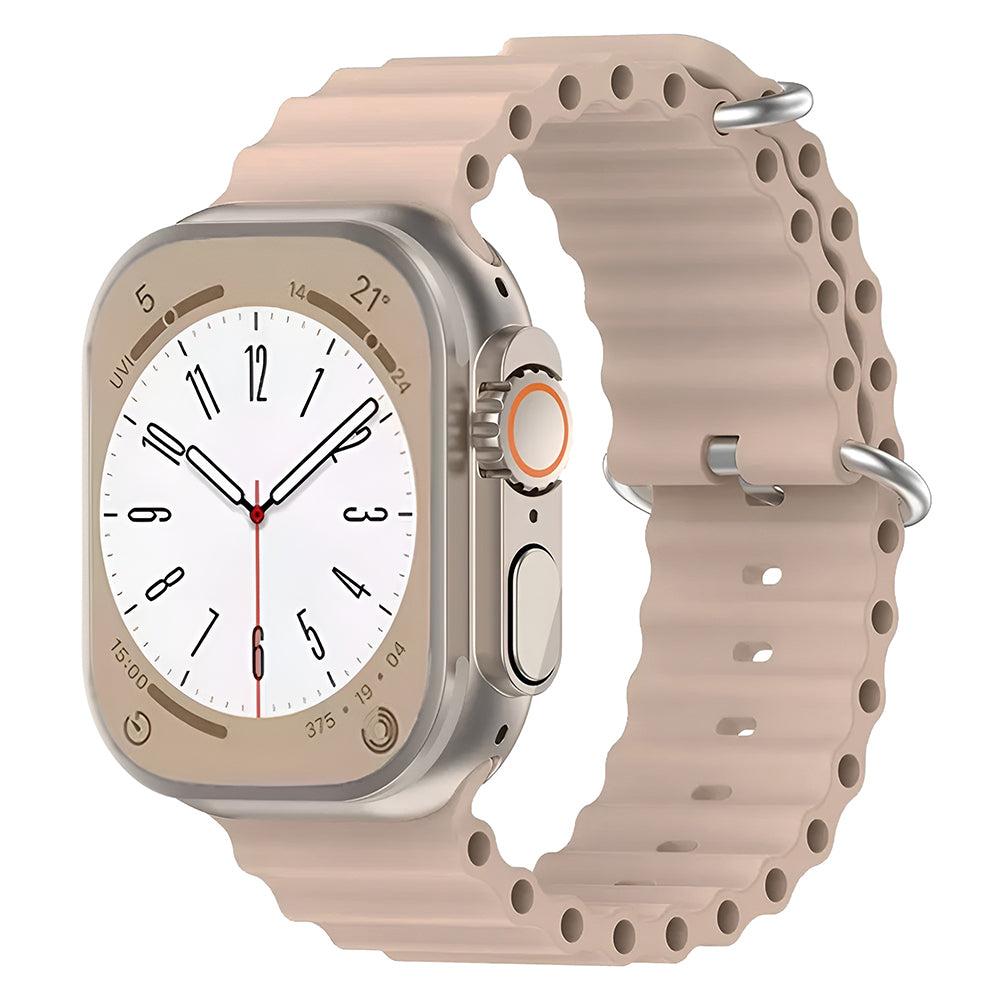Techsuit W038 -ranneke Apple Watch 49mm / 46mm / 45mm / 44mm / 42mm -sarjoille, ruskea