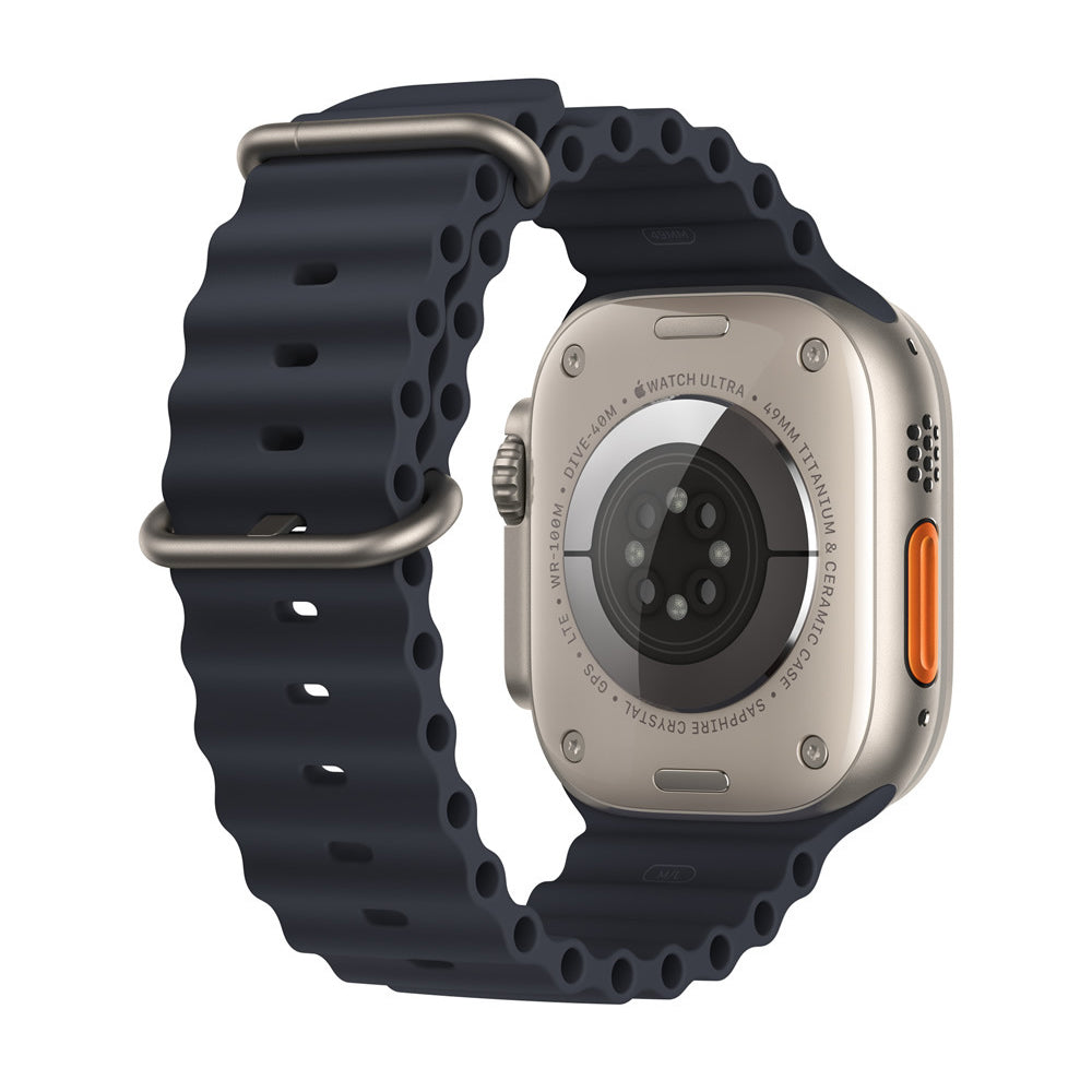 Techsuit W038 -ranneke Apple Watch 49mm / 46mm / 45mm / 44mm / 42mm -sarjoille, Musta