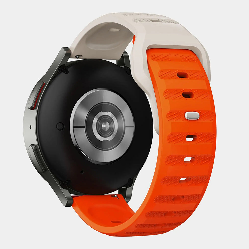 Techsuit W050 -ranneke Huawei Watch / Xiaomi Watch Series, 22mm, Oranssi Beige