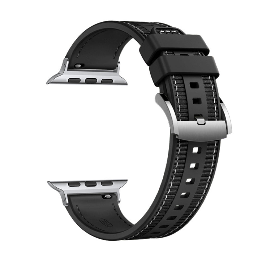 Techsuit W051 -ranneke Apple Watch 42mm / 41mm / 40mm / 38mm -sarjalle, Musta
