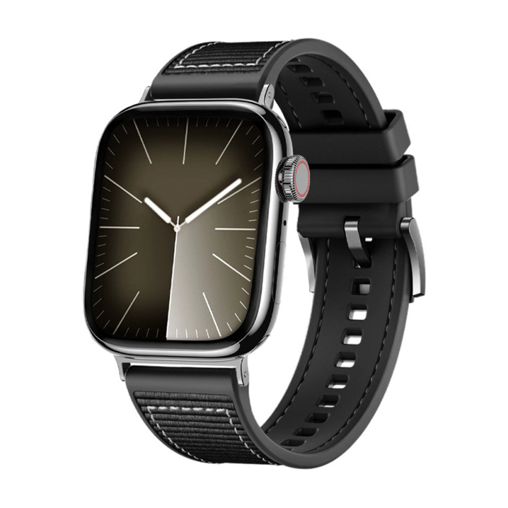 Techsuit W051 -ranneke Apple Watch 42mm / 41mm / 40mm / 38mm -sarjalle, Musta