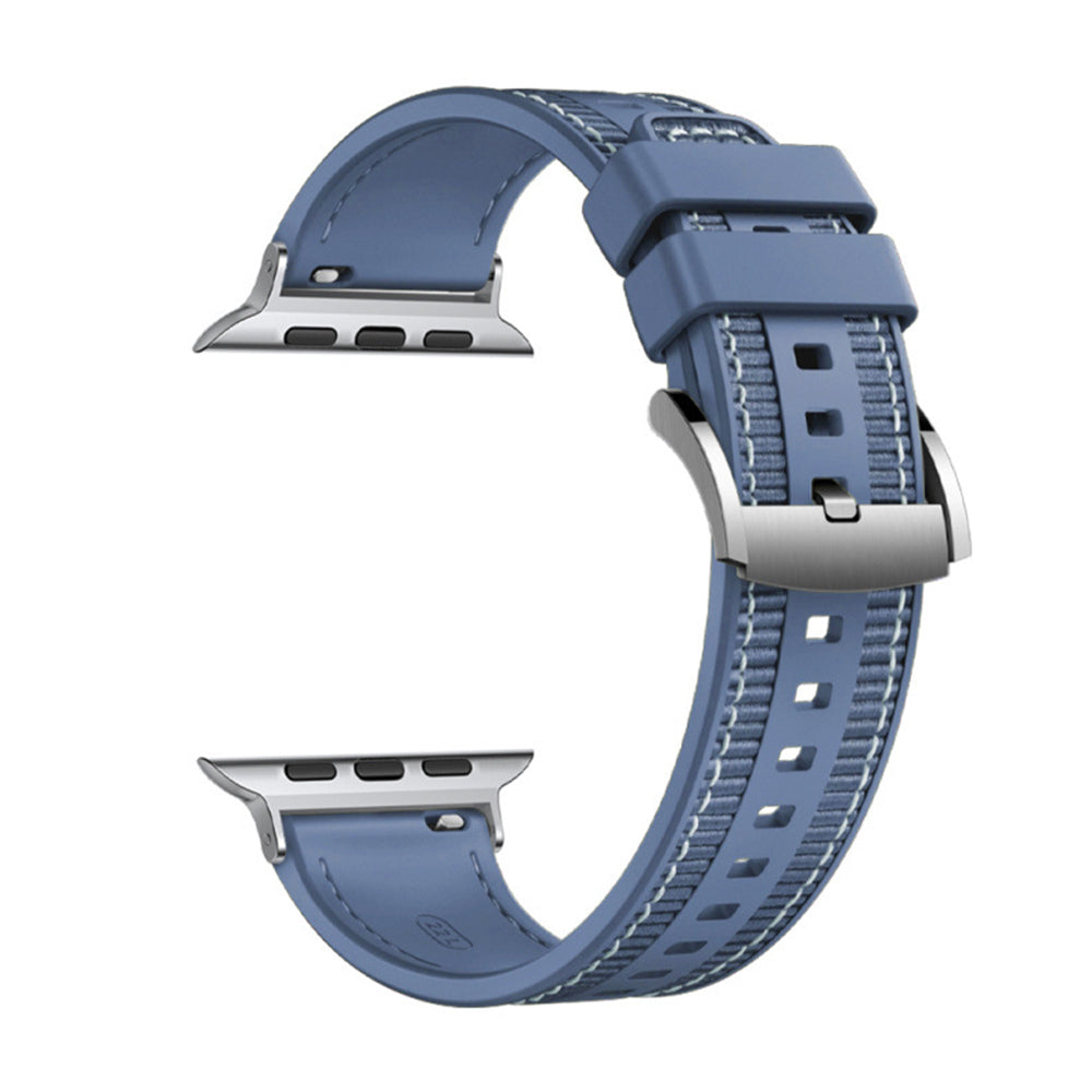 Techsuit W051 -ranneke Apple Watch 49mm / 46mm / 45mm / 44mm / 42mm -sarjalle, Tummansininen