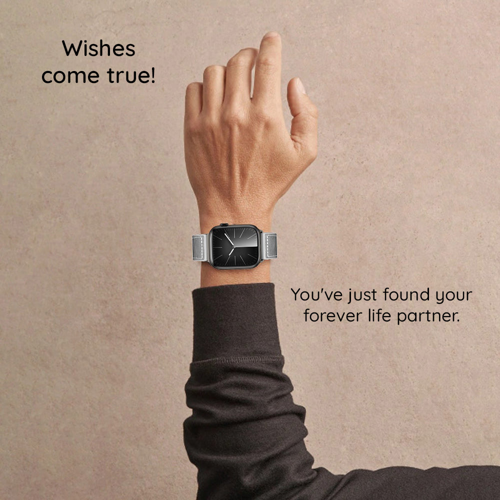 Techsuit W051 -ranneke Apple Watch 49mm / 46mm / 45mm / 44mm / 42mm -sarjalle, Tummansininen