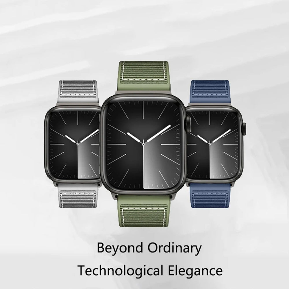 Techsuit W051 -ranneke Apple Watch 49mm / 46mm / 45mm / 44mm / 42mm -sarjalle, Tummansininen