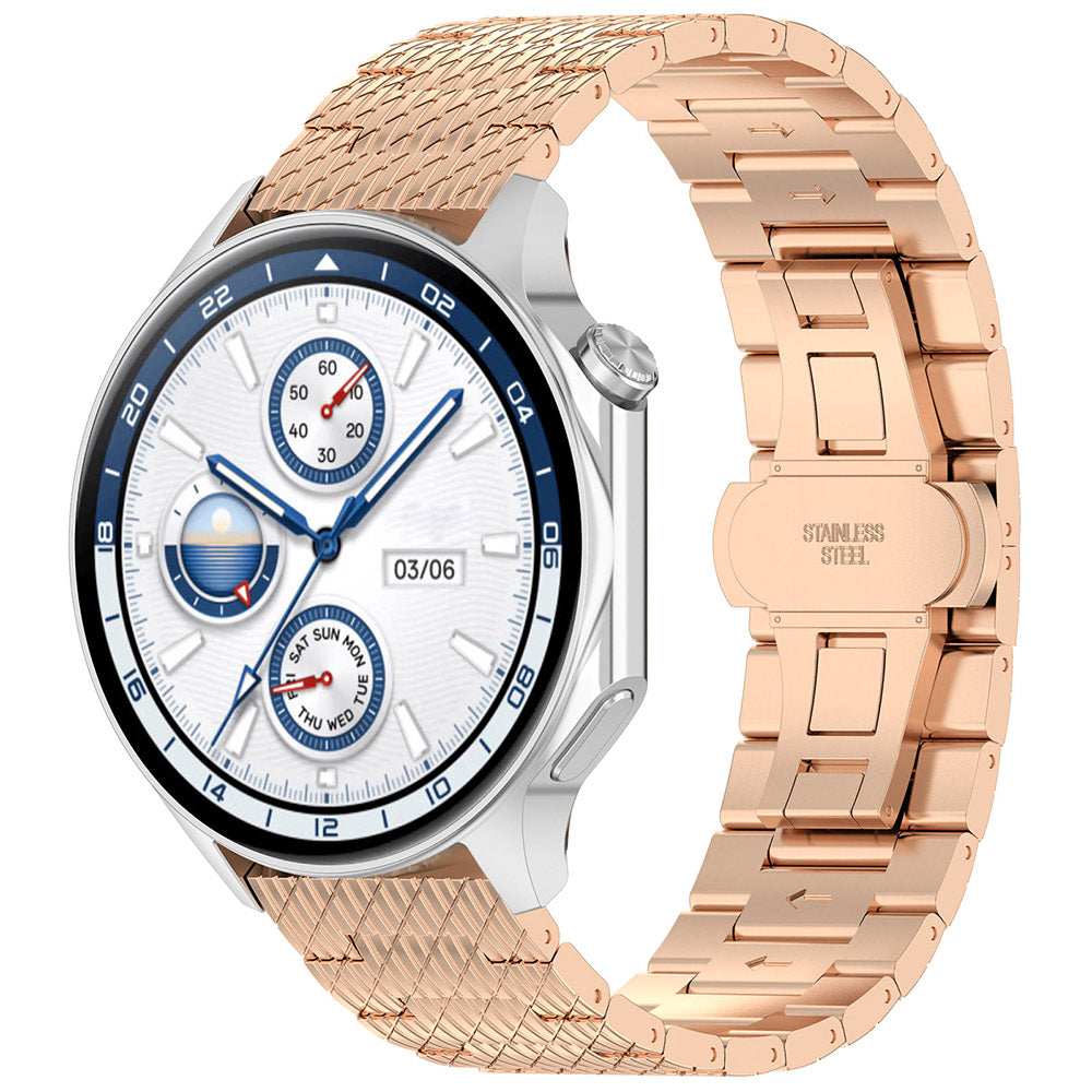 Techsuit W052 -ranneke Samsung Galaxy Watchille / Huawei Watch -sarjalle, 20mm, ruusukulta